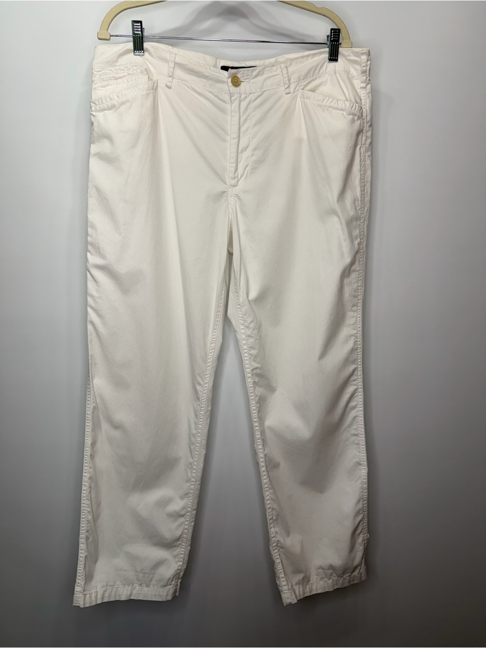 Lauren Ralph Lauren White Cotton Straight Leg Pants Size 14 - Picture 2 of 12